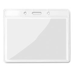 Vue Badge 10x8 cm - Badgy de couleur blanc| Krokrodeal