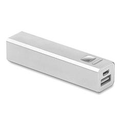 Vue Power bank en aluminium - Poweralu de couleur gris| Krokrodeal