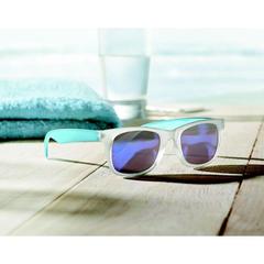 Vue Lunettes de soleil miroir - America touch de couleur bleu| Krokrodeal