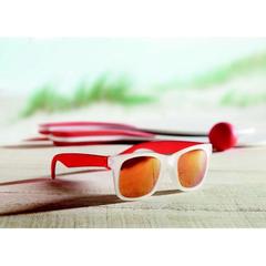 Vue Lunettes de soleil miroir - America touch de couleur rouge| Krokrodeal