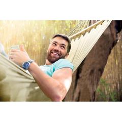 Vue Hamac en poly coton - Hammaca de couleur marron| Krokrodeal