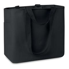 Vue Sac shopping en polyester 600D - Camden de couleur noir| Krokrodeal