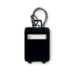 Vue Étiquette de bagage en plastiq - Traveller de couleur noir| Krokrodeal