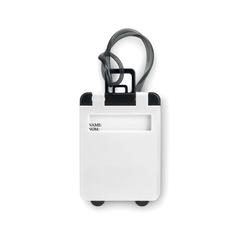 Vue Étiquette de bagage en plastiq - Traveller de couleur blanc| Krokrodeal