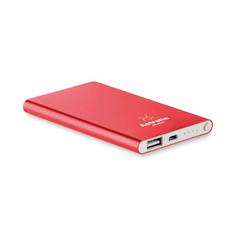 Vue Powerbank ultra plat 4000 mAh - Powerflat de couleur rouge| Krokrodeal