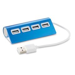 Vue Duplicateur USB 4 ports - Aluhub de couleur bleu| Krokrodeal