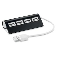 Vue Duplicateur USB 4 ports - Aluhub de couleur noir| Krokrodeal