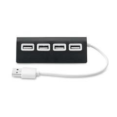 Vue Duplicateur USB 4 ports - Aluhub de couleur noir| Krokrodeal
