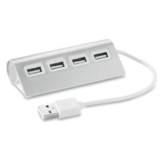 Vue Duplicateur USB 4 ports - Aluhub de couleur gris| Krokrodeal