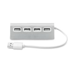 Vue Duplicateur USB 4 ports - Aluhub de couleur gris| Krokrodeal