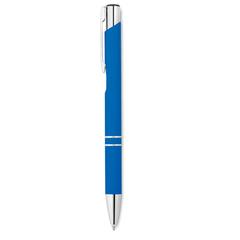 Vue Stylo bille poussoir finition - Aosta de couleur bleu| Krokrodeal