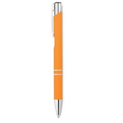 Vue Stylo bille poussoir finition - Aosta de couleur orange| Krokrodeal