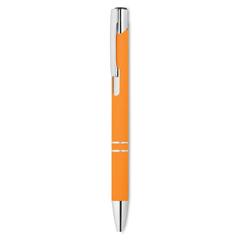 Vue Stylo bille poussoir finition - Aosta de couleur orange| Krokrodeal