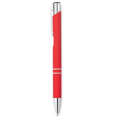 Vue Stylo bille poussoir finition - Aosta de couleur rouge| Krokrodeal