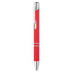 Vue Stylo bille poussoir finition - Aosta de couleur rouge| Krokrodeal