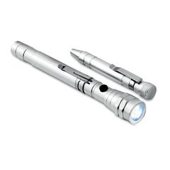 Vue Set d'outils avec torche - Strech-torch set de couleur gris| Krokrodeal