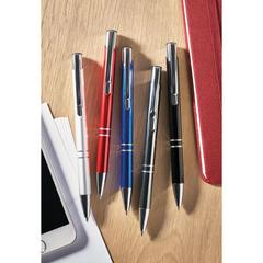 Vue Stylo bouton poussoir - Bern de couleur gris| Krokrodeal