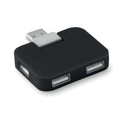 Vue Hub 4 ports USB - Square de couleur noir| Krokrodeal