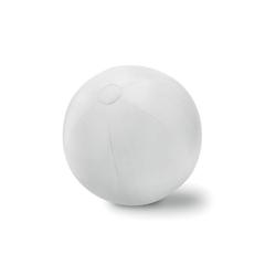 Vue Ballon plage gonflable en PVC - Play de couleur blanc| Krokrodeal