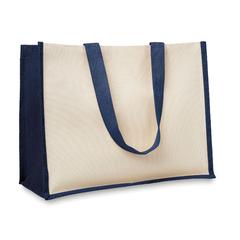 Vue Sac de courses en toile de jute - Campo de fiori de couleur bleu| Krokrodeal