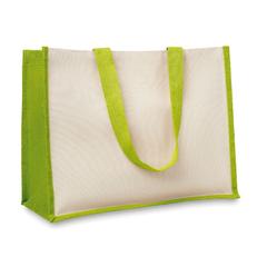 Vue Sac de courses en toile de jute - Campo de fiori de couleur vert| Krokrodeal