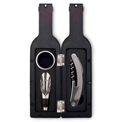Vue Coffret bouteille set de vin - Settie de couleur noir| Krokrodeal
