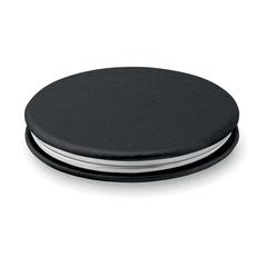 Vue Miroir rond en PU - Glow round de couleur noir| Krokrodeal