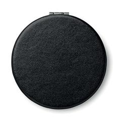 Vue Miroir rond en PU - Glow round de couleur noir| Krokrodeal