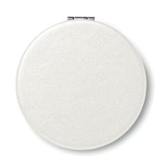 Vue Miroir rond en PU - Glow round de couleur blanc| Krokrodeal
