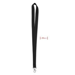 Vue Tour de cou 20 mm - Simple lany de couleur noir| Krokrodeal