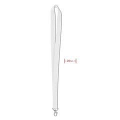 Vue Tour de cou 20 mm - Simple lany de couleur blanc| Krokrodeal