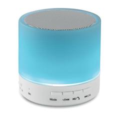 Vue Haut-parleur Rond avec LED - Round white de couleur blanc| Krokrodeal