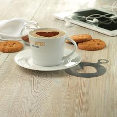 Vue Tasse et soucoupe Cappuccino - Paris de couleur blanc| Krokrodeal