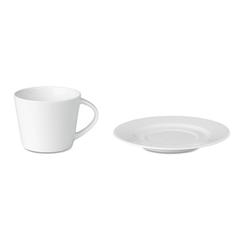 Vue Tasse et soucoupe Cappuccino - Paris de couleur blanc| Krokrodeal