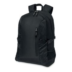 Vue Sac à dos en polyester - Tecnotrek de couleur noir| Krokrodeal