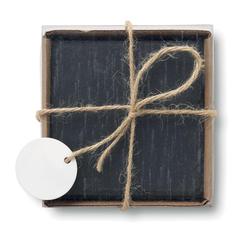 Vue Sous-verres en ardoise - Slate4 de couleur noir| Krokrodeal