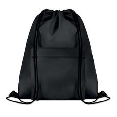 Vue Grand sac cordelette 210D - Pocket shoop de couleur noir| Krokrodeal