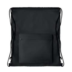 Vue Grand sac cordelette 210D - Pocket shoop de couleur noir| Krokrodeal