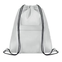 Vue Grand sac cordelette 210D - Pocket shoop de couleur blanc| Krokrodeal