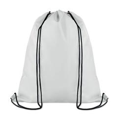 Vue Grand sac cordelette 210D - Pocket shoop de couleur blanc| Krokrodeal