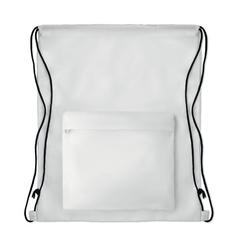 Vue Grand sac cordelette 210D - Pocket shoop de couleur blanc| Krokrodeal
