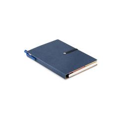 Vue Carnet recyclé ligné et stylo - Reconote de couleur bleu| Krokrodeal