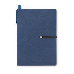 Vue Carnet recyclé ligné et stylo - Reconote de couleur bleu| Krokrodeal