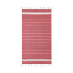 Vue Serviette de plage coton - Malibu de couleur rouge| Krokrodeal