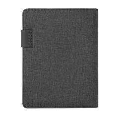 Vue Conférencier A5 et powerbank - Powernoty de couleur noir| Krokrodeal