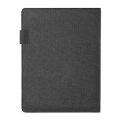 Vue Conférencier A4 et powerbank - Powerfoldy de couleur noir| Krokrodeal