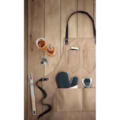 Vue Tablier en toile enduite - Chef de couleur marron| Krokrodeal