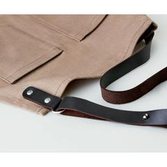 Vue Tablier en toile enduite - Chef de couleur marron| Krokrodeal
