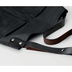 Vue Tablier en toile enduite - Chef de couleur noir| Krokrodeal