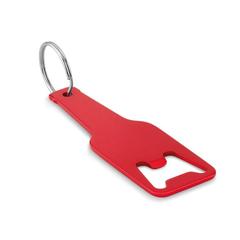 Vue Porte-clés decapsuleur en alu - Botelia de couleur rouge| Krokrodeal